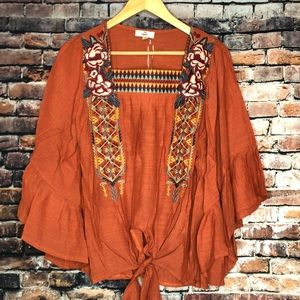 Floral embroidered top